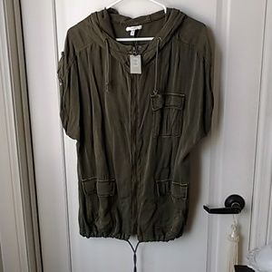 New Army green light weight hoodie vest Small